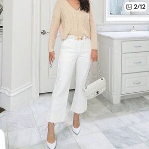 CAbi Lido Cropped White Women's Jeans - 14 5690